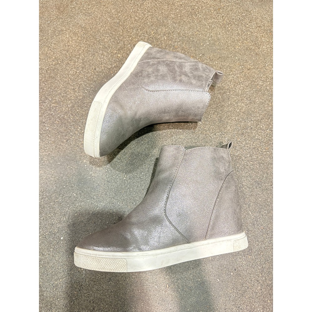 Wonder Nation Girls Metallic Silver Grey Hidden Wedge Sneaker Boots Size 3 - Picture 6 of 7